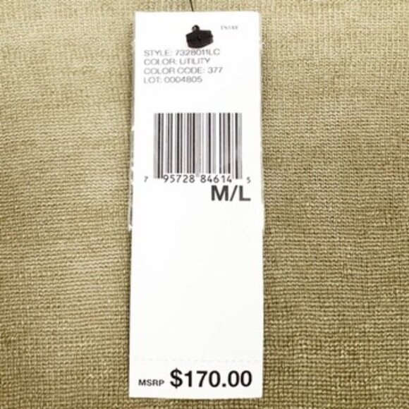 NWT DKNY Cardigan Women's M/L Olive Khaki Cropped 100% Linen Open-Front Sweater - Picture 6 of 12